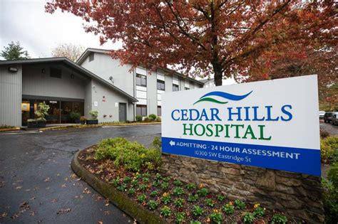 Cedar hills hospital - Cedar Hills Hospital serves as the only freestanding psychiatric hospital in the state of Oregon, offering both inpatient and outpatient services. Their 98-bed inpatient hospital, accredited by ...